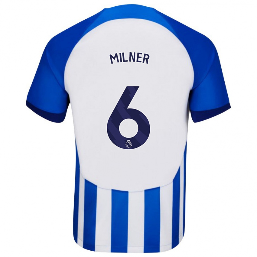 Mujer Camiseta James Milner #6 Azul 1ª Equipación 2023/24 La Camisa Perú