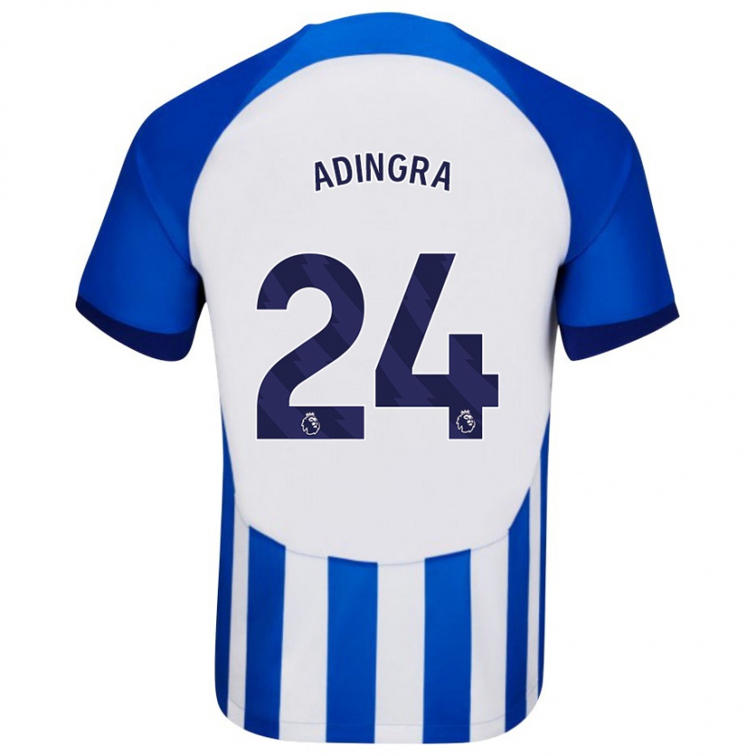 Mujer Camiseta Simon Adingra #24 Azul 1ª Equipación 2023/24 La Camisa Perú