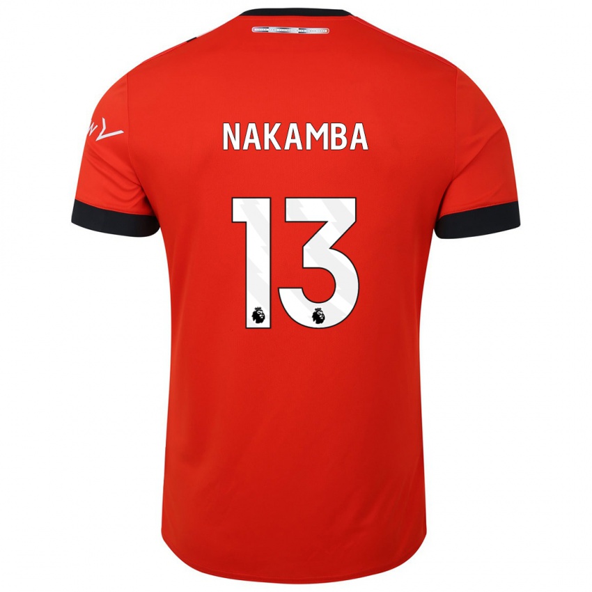 Mujer Camiseta Marvelous Nakamba #13 Rojo 1ª Equipación 2023/24 La Camisa Perú