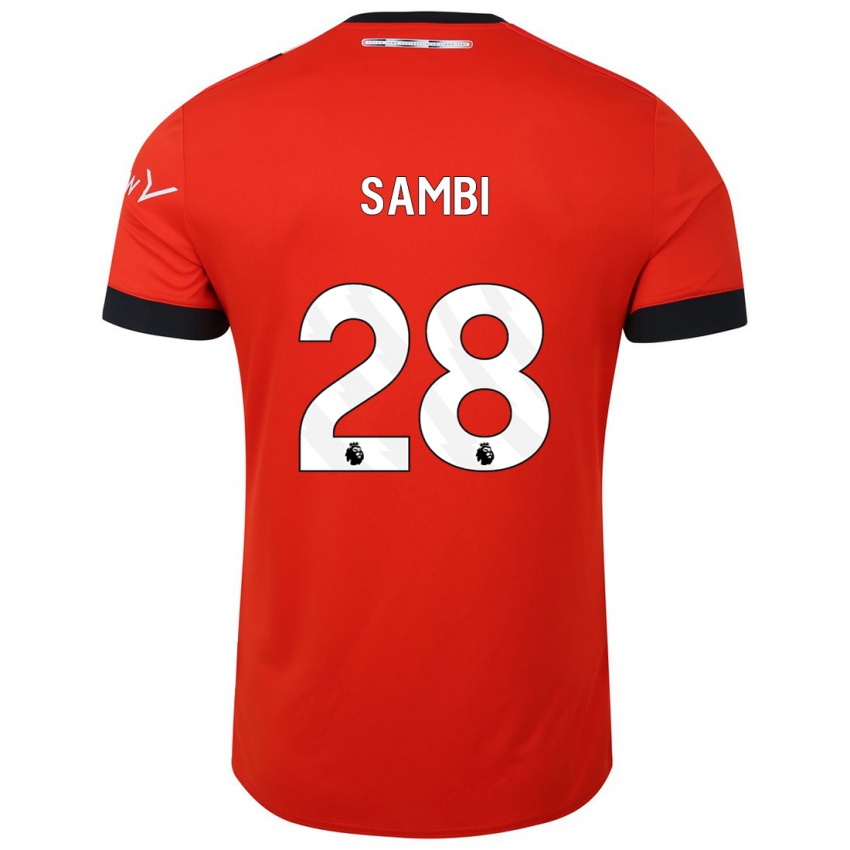 Mujer Camiseta Albert Sambi Lokonga #28 Rojo 1ª Equipación 2023/24 La Camisa Perú