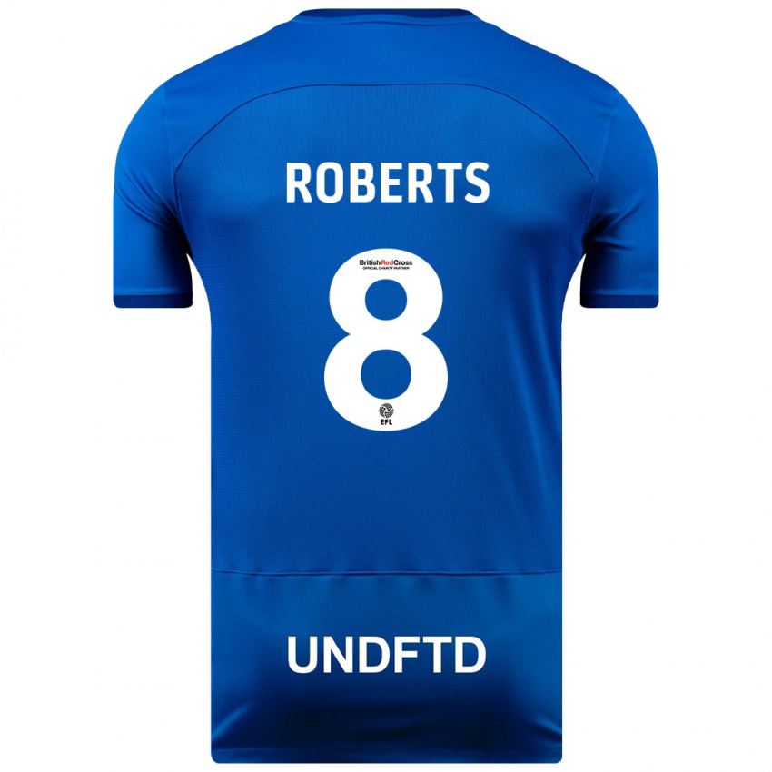 Mujer Camiseta Tyler Roberts #8 Azul 1ª Equipación 2023/24 La Camisa Perú