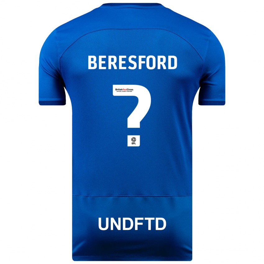 Mujer Camiseta Ben Beresford #0 Azul 1ª Equipación 2023/24 La Camisa Perú