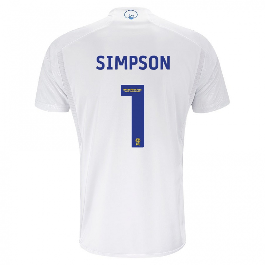 Mujer Camiseta Carrie Simpson #1 Blanco 1ª Equipación 2023/24 La Camisa Perú