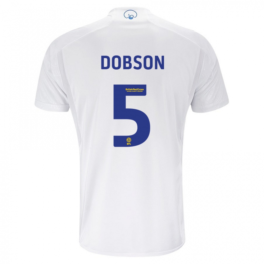 Mujer Camiseta Ellie Dobson #5 Blanco 1ª Equipación 2023/24 La Camisa Perú