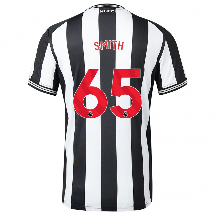 Mujer Camiseta Jude Smith #65 Blanco Negro 1ª Equipación 2023/24 La Camisa Perú