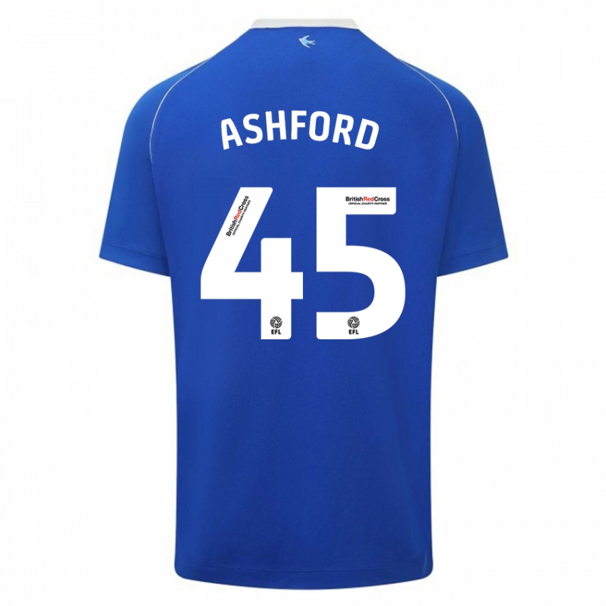 Mujer Camiseta Cian Ashford #45 Azul 1ª Equipación 2023/24 La Camisa Perú