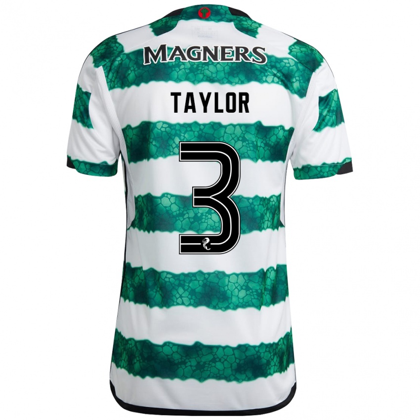 Mujer Camiseta Greg Taylor #3 Verde 1ª Equipación 2023/24 La Camisa Perú