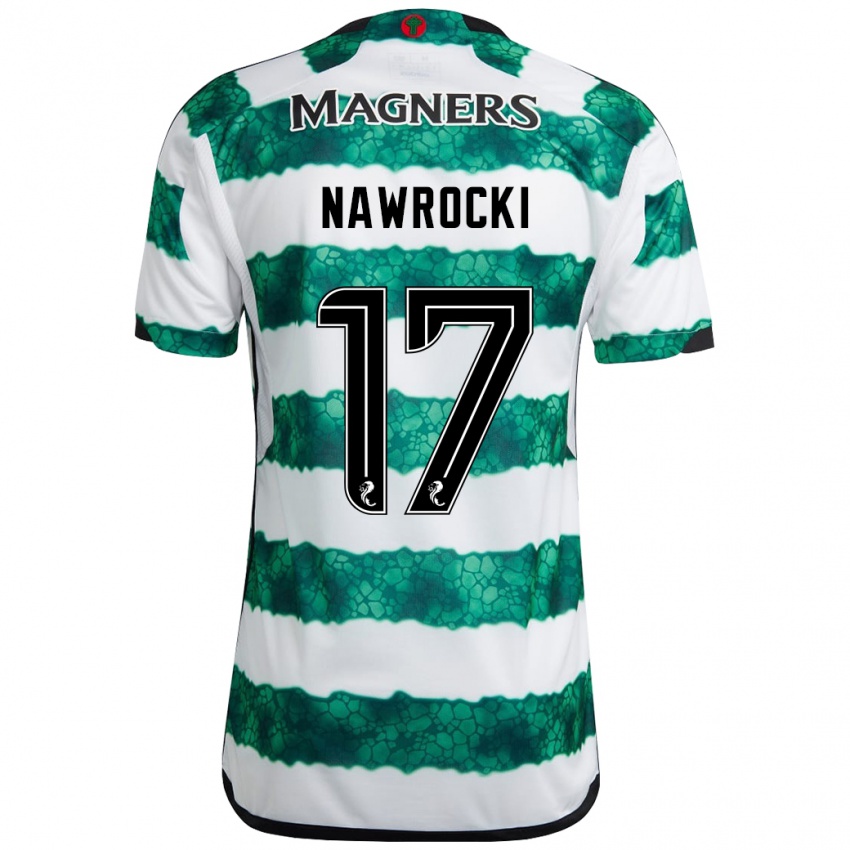 Mujer Camiseta Maik Nawrocki #17 Verde 1ª Equipación 2023/24 La Camisa Perú