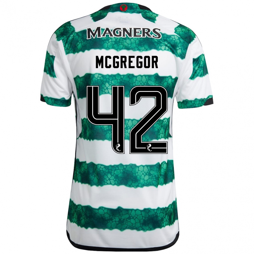 Mujer Camiseta Callum Mcgregor #42 Verde 1ª Equipación 2023/24 La Camisa Perú