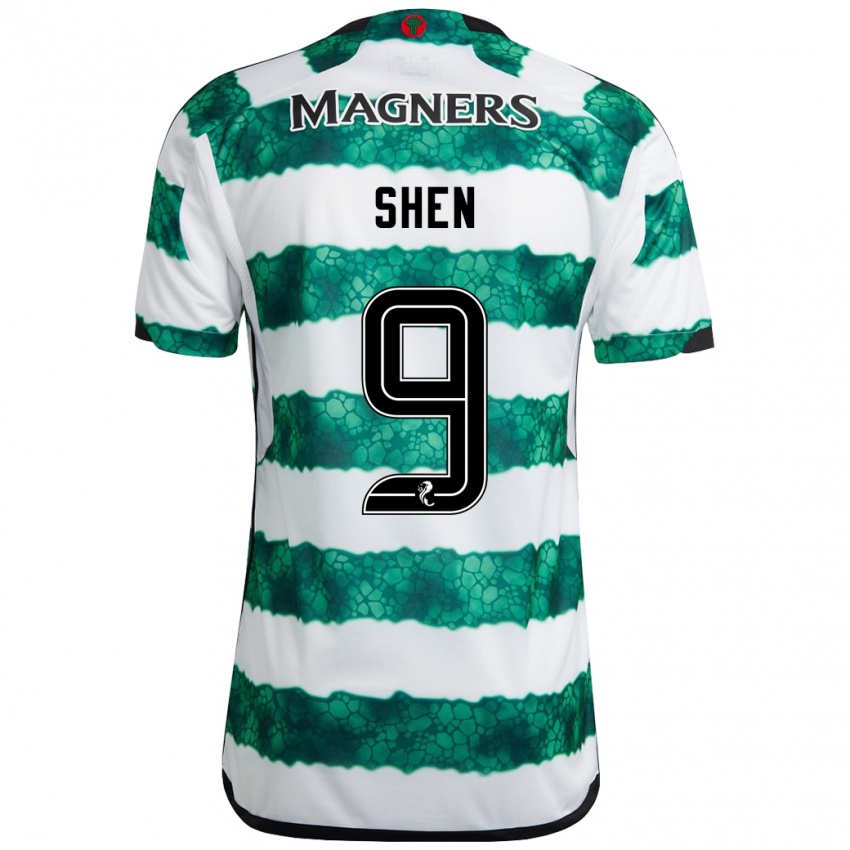 Mujer Camiseta Shen Mengyu #9 Verde 1ª Equipación 2023/24 La Camisa Perú