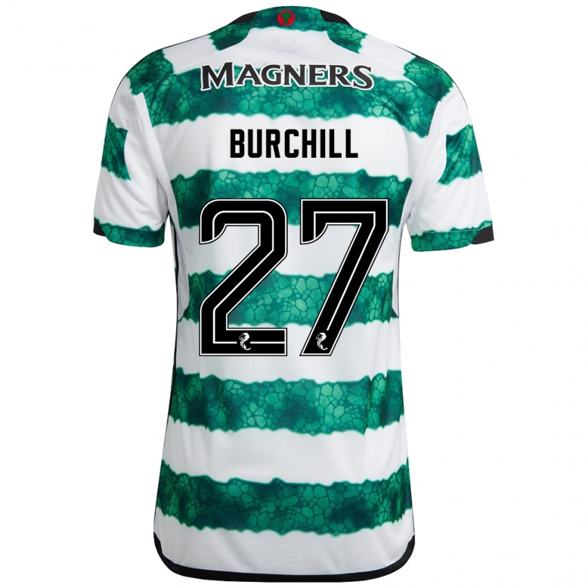 Mujer Camiseta Tiree Burchill #27 Verde 1ª Equipación 2023/24 La Camisa Perú