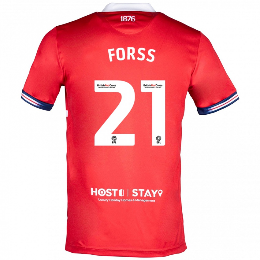 Mujer Camiseta Marcus Forss #21 Rojo 1ª Equipación 2023/24 La Camisa Perú