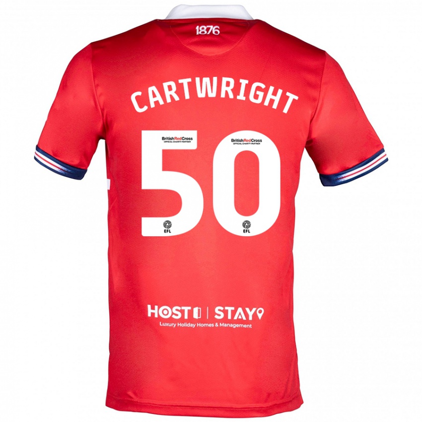 Mujer Camiseta Fin Cartwright #50 Rojo 1ª Equipación 2023/24 La Camisa Perú