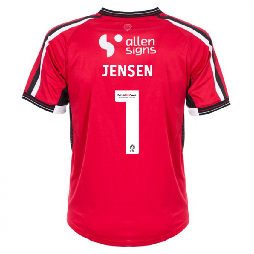 Mujer Camiseta Lukas Jensen #1 Rojo 1ª Equipación 2023/24 La Camisa Perú