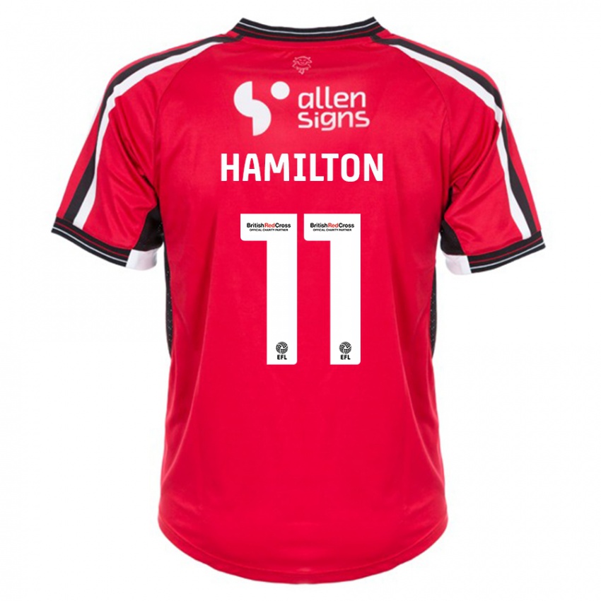 Mujer Camiseta Ethan Hamilton #11 Rojo 1ª Equipación 2023/24 La Camisa Perú