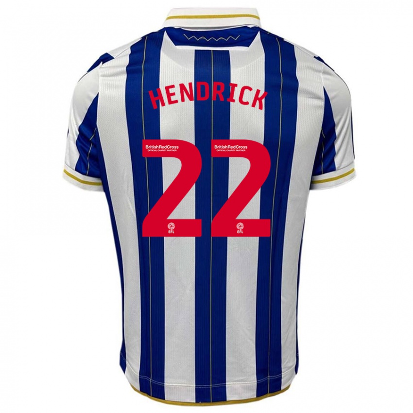 Mujer Camiseta Jeff Hendrick #22 Azul Blanco 1ª Equipación 2023/24 La Camisa Perú