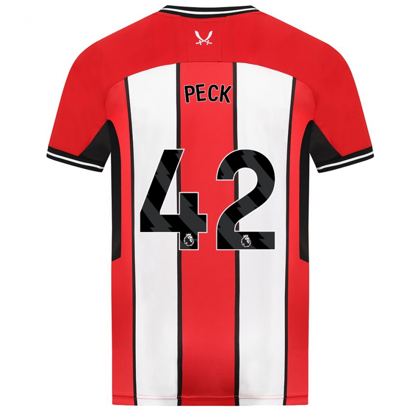 Mujer Camiseta Sydie Peck #42 Rojo 1ª Equipación 2023/24 La Camisa Perú