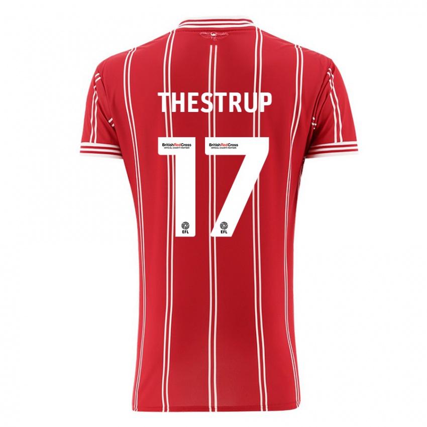 Mujer Camiseta Amalie Thestrup #17 Rojo 1ª Equipación 2023/24 La Camisa Perú