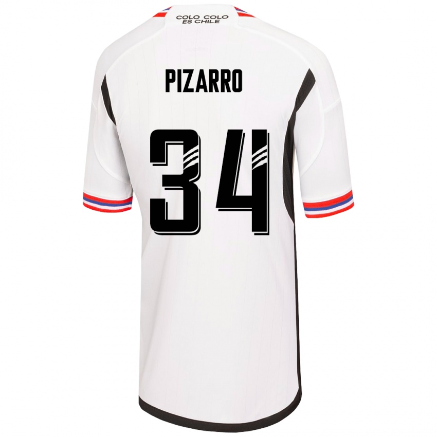 Mujer Camiseta Vicente Pizarro #34 Blanco 1ª Equipación 2023/24 La Camisa Perú