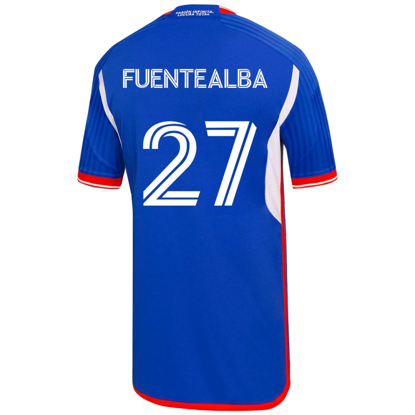 Mujer Camiseta Jeison Fuentealba #27 Azul 1ª Equipación 2023/24 La Camisa Perú