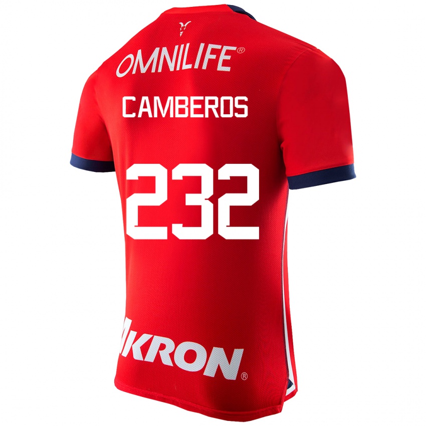 Mujer Camiseta Hugo Camberos #232 Rojo 1ª Equipación 2023/24 La Camisa Perú
