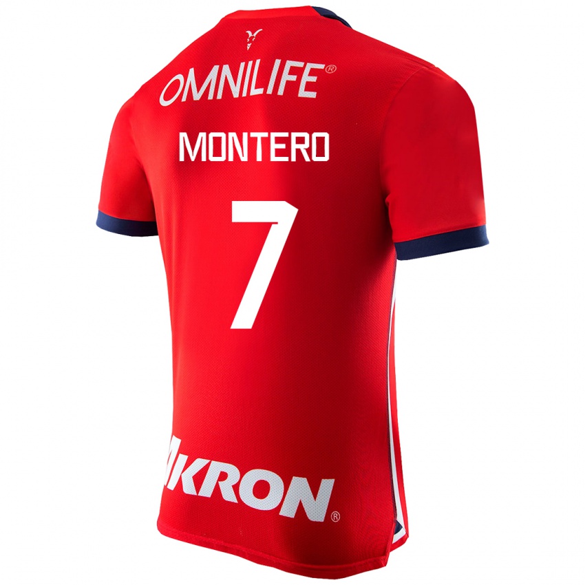 Mujer Camiseta Casandra Montero #7 Rojo 1ª Equipación 2023/24 La Camisa Perú