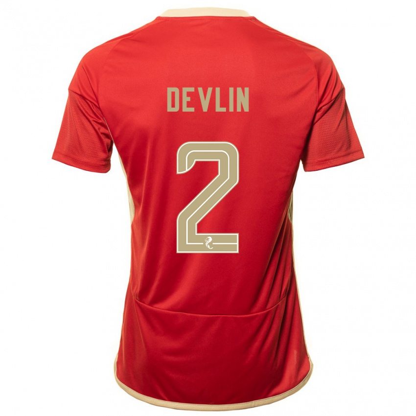 Mujer Camiseta Nicky Devlin #2 Rojo 1ª Equipación 2023/24 La Camisa Perú