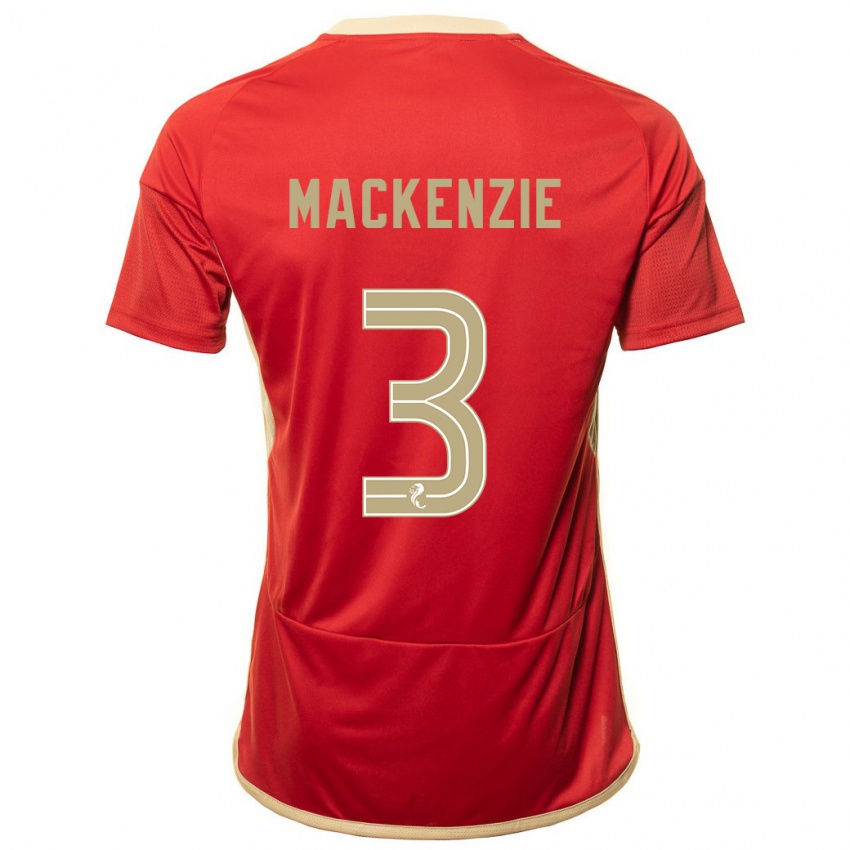 Mujer Camiseta Jack Mackenzie #3 Rojo 1ª Equipación 2023/24 La Camisa Perú