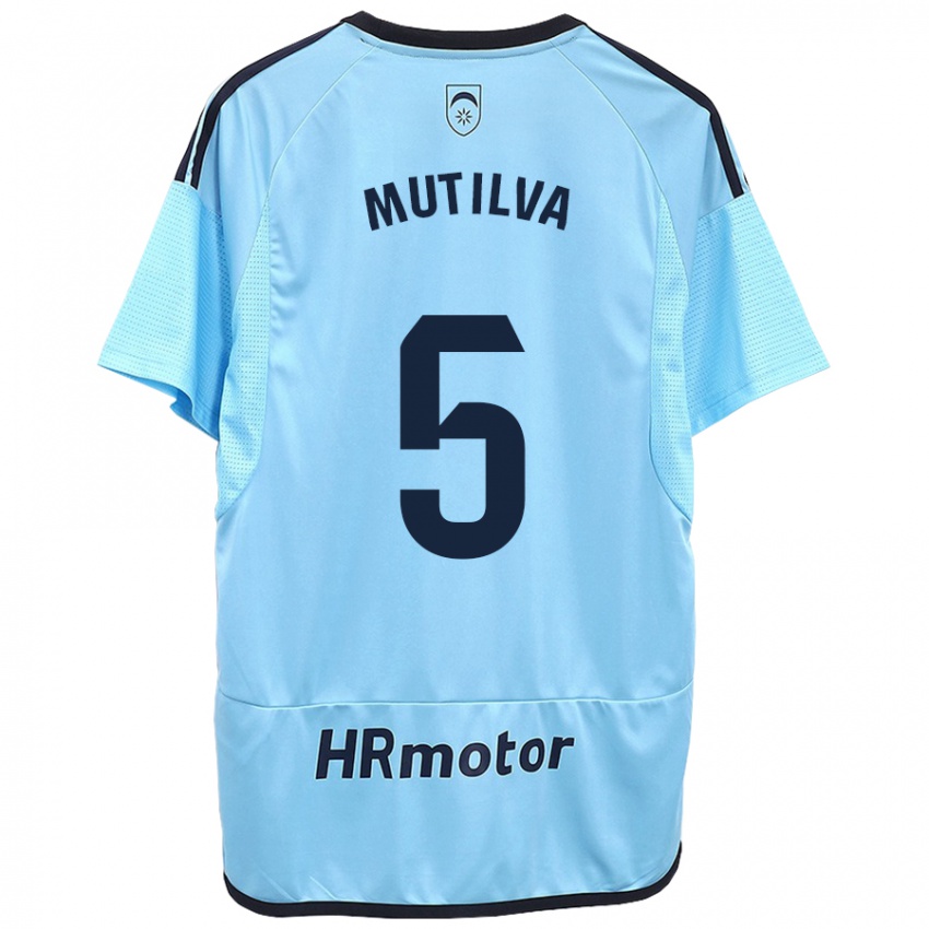 Mujer Camiseta Christian Mutilva #5 Azul 2ª Equipación 2023/24 La Camisa Perú