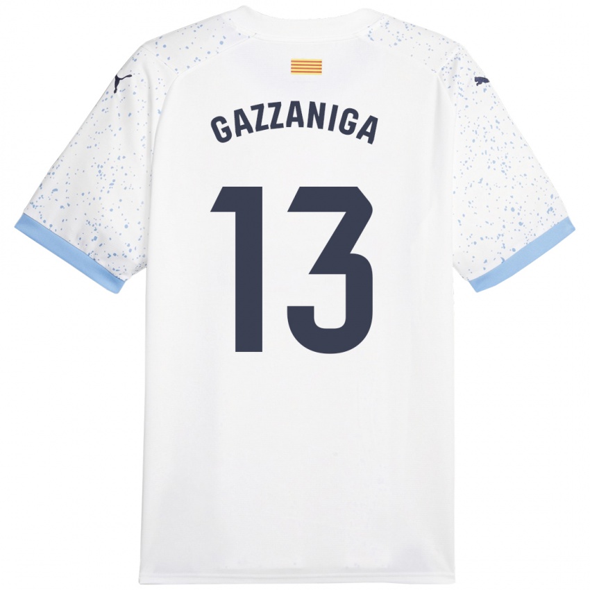 Mujer Camiseta Paulo Gazzaniga #13 Blanco 2ª Equipación 2023/24 La Camisa Perú