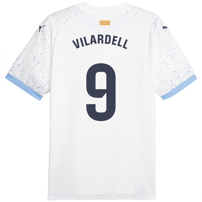 Mujer Camiseta Júlia Vilardell #9 Blanco 2ª Equipación 2023/24 La Camisa Perú