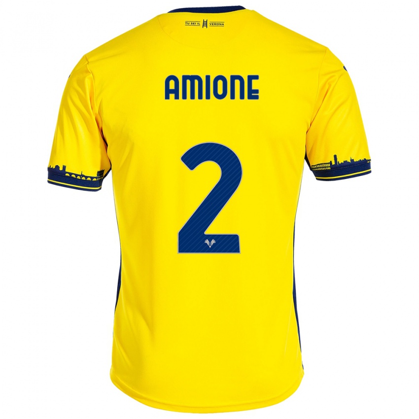 Mujer Camiseta Bruno Amione #2 Amarillo 2ª Equipación 2023/24 La Camisa Perú