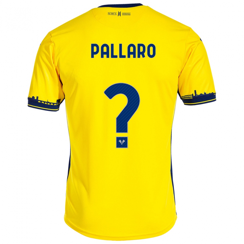 Mujer Camiseta Alessandro Pallaro #0 Amarillo 2ª Equipación 2023/24 La Camisa Perú