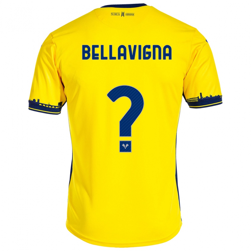 Mujer Camiseta Marco Bellavigna #0 Amarillo 2ª Equipación 2023/24 La Camisa Perú