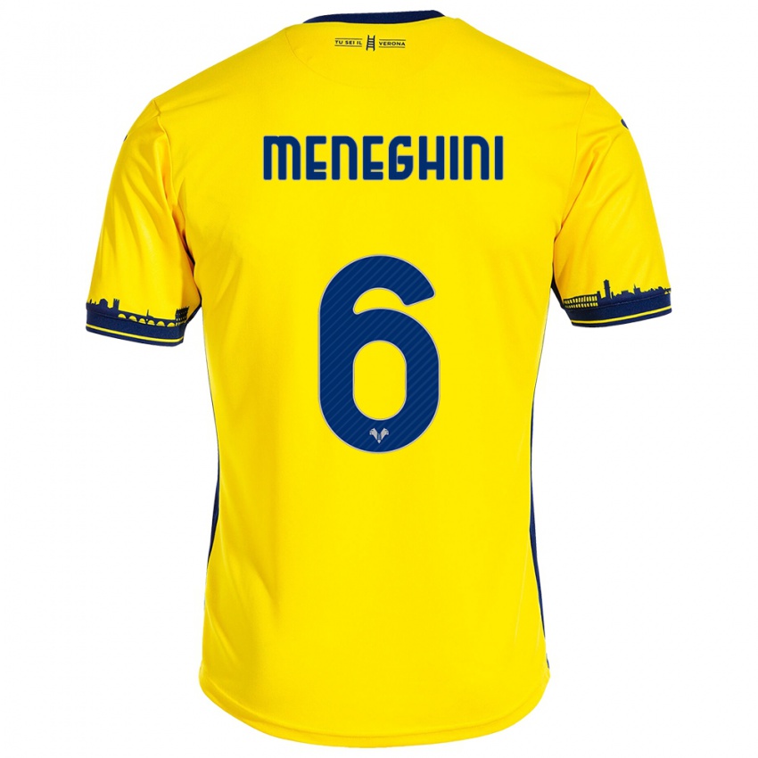 Mujer Camiseta Sofia Meneghini #6 Amarillo 2ª Equipación 2023/24 La Camisa Perú