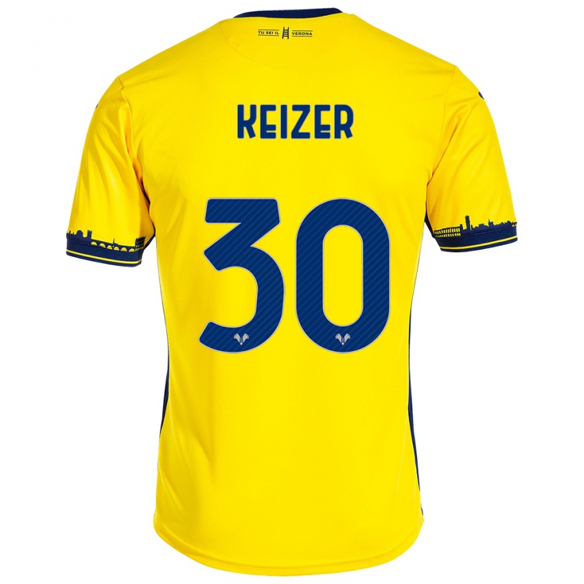 Mujer Camiseta Fanny Keizer #30 Amarillo 2ª Equipación 2023/24 La Camisa Perú