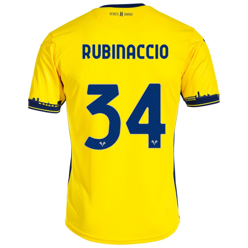 Mujer Camiseta Nikol Rubinaccio #34 Amarillo 2ª Equipación 2023/24 La Camisa Perú