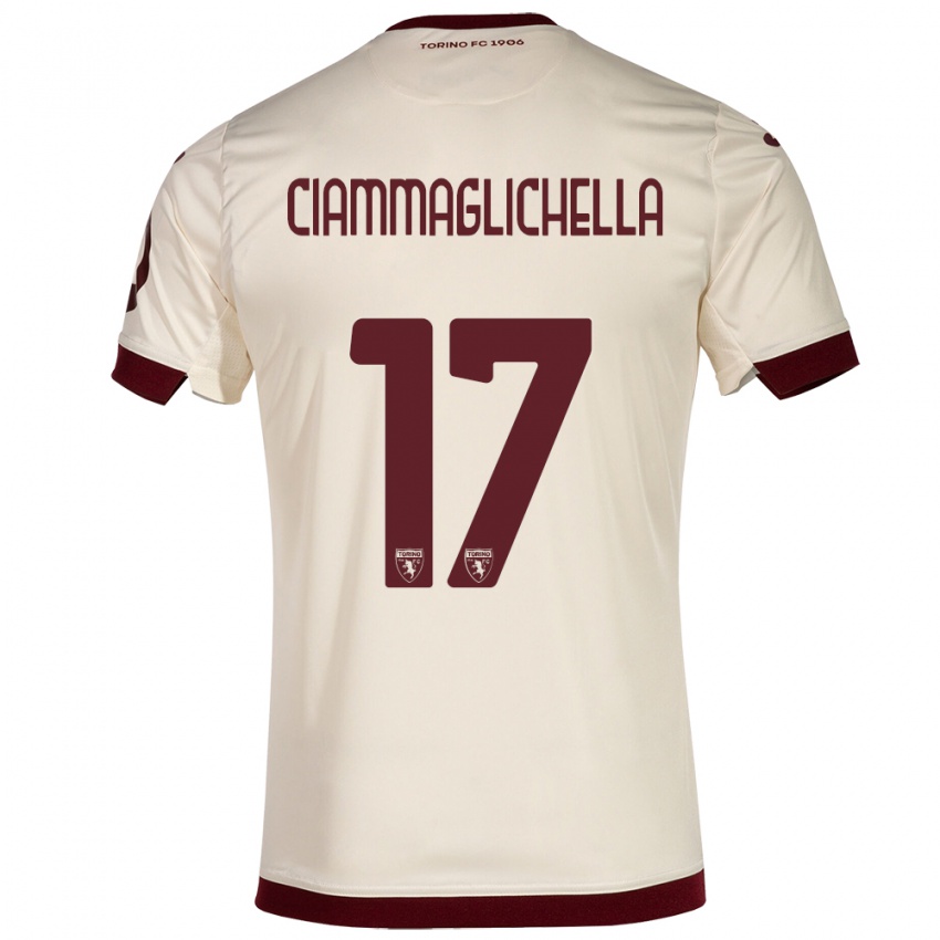 Mujer Camiseta Aaron Ciammaglichella #17 Champán 2ª Equipación 2023/24 La Camisa Perú