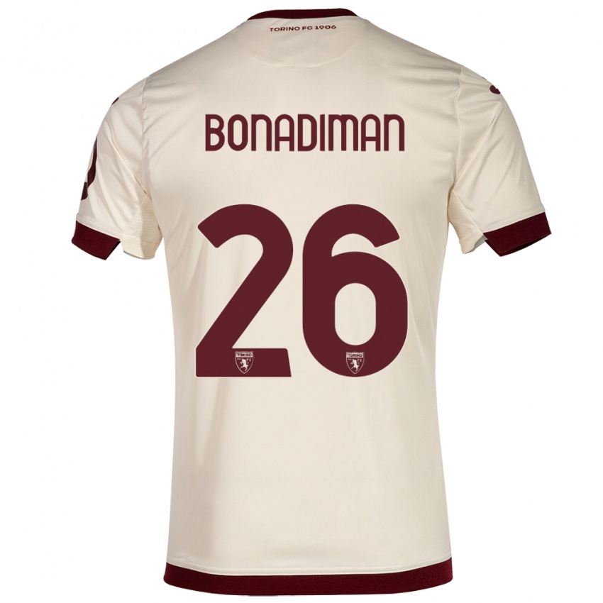 Mujer Camiseta Matteo Bonadiman #26 Champán 2ª Equipación 2023/24 La Camisa Perú