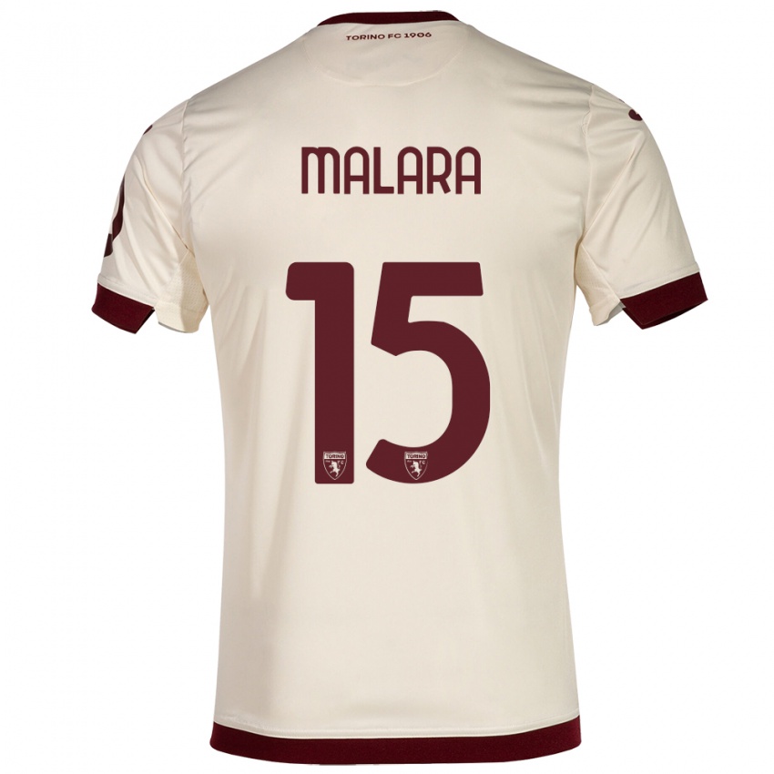 Mujer Camiseta Sara Malara #15 Champán 2ª Equipación 2023/24 La Camisa Perú