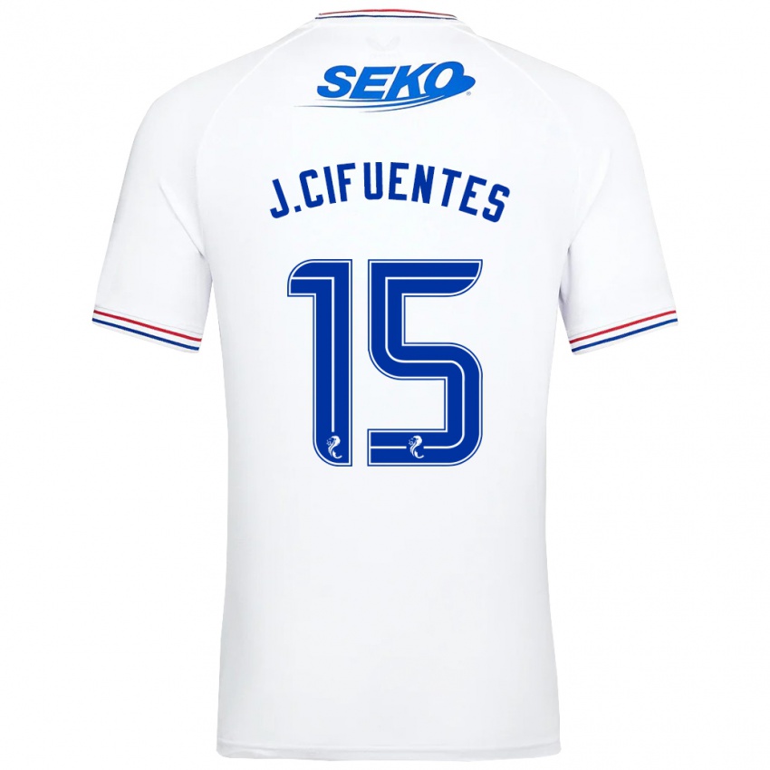 Mujer Camiseta José Cifuentes #15 Blanco 2ª Equipación 2023/24 La Camisa Perú