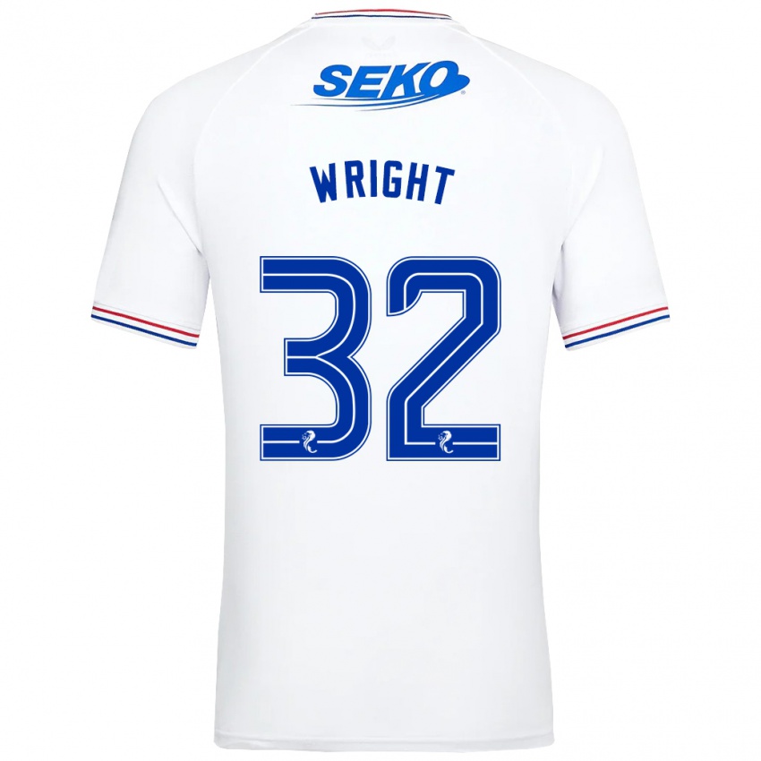 Mujer Camiseta Kieran Wright #32 Blanco 2ª Equipación 2023/24 La Camisa Perú