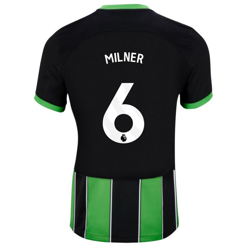 Mujer Camiseta James Milner #6 Verde Negro 2ª Equipación 2023/24 La Camisa Perú