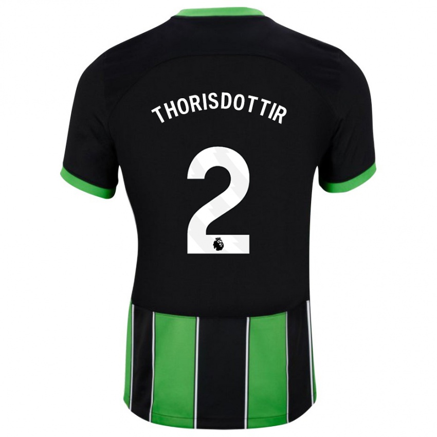 Mujer Camiseta Maria Thorisdottir #2 Verde Negro 2ª Equipación 2023/24 La Camisa Perú