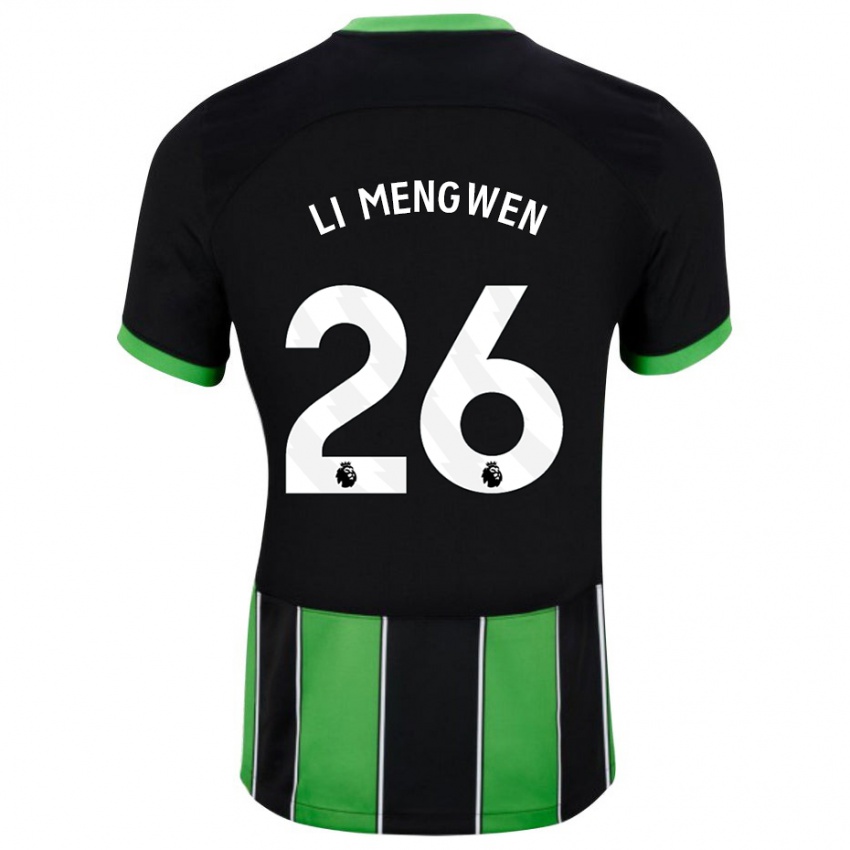 Mujer Camiseta Li Mengwen #26 Verde Negro 2ª Equipación 2023/24 La Camisa Perú