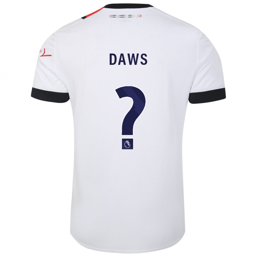Mujer Camiseta Marcus Daws #0 Blanco 2ª Equipación 2023/24 La Camisa Perú