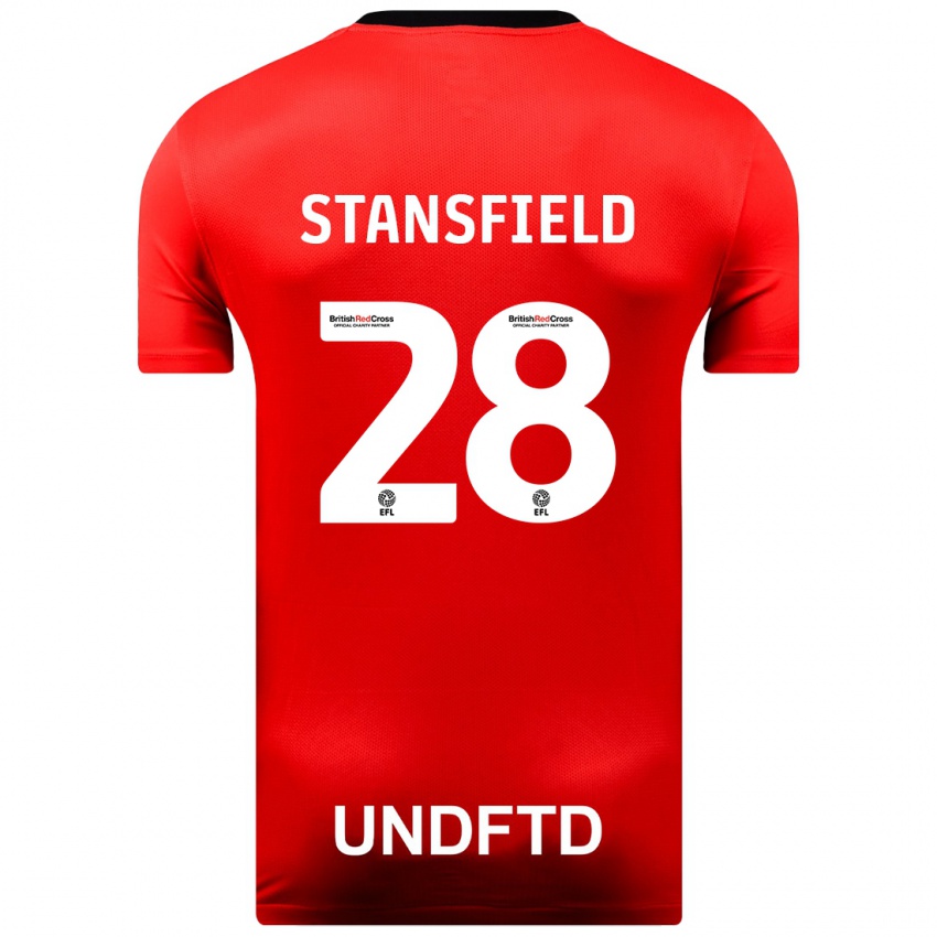 Mujer Camiseta Jay Stansfield #28 Rojo 2ª Equipación 2023/24 La Camisa Perú