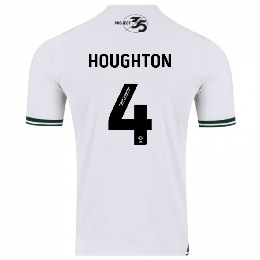 Mujer Camiseta Jordan Houghton #4 Blanco 2ª Equipación 2023/24 La Camisa Perú