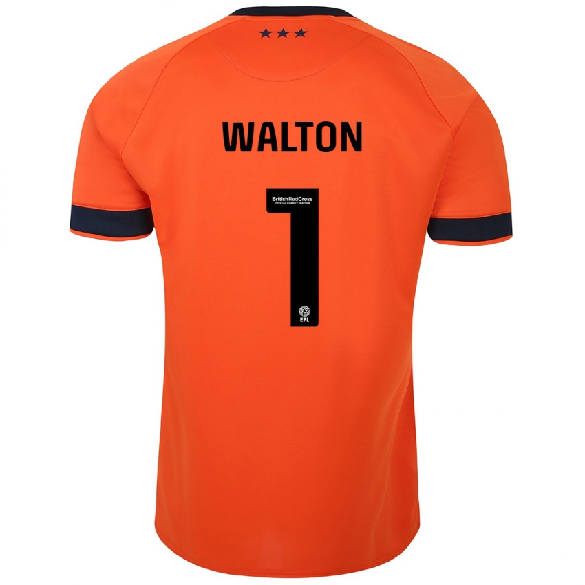 Mujer Camiseta Christian Walton #1 Naranja 2ª Equipación 2023/24 La Camisa Perú