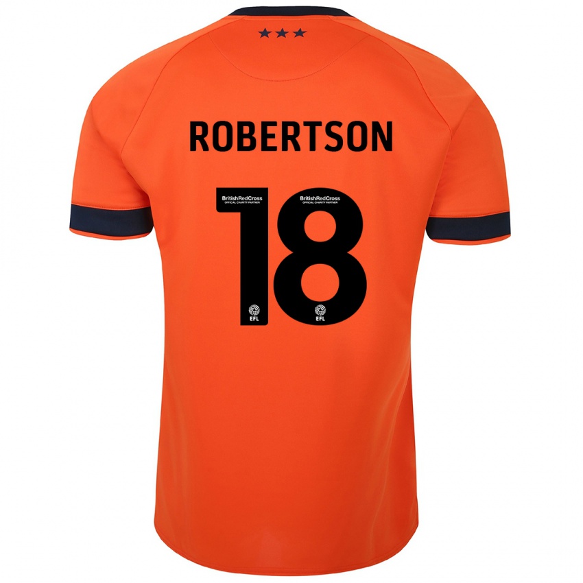 Mujer Camiseta Kyra Robertson #18 Naranja 2ª Equipación 2023/24 La Camisa Perú